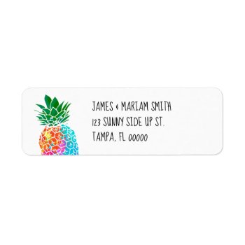 Paint Splatter Pineapple Return Address Label by BeachBeginnings at Zazzle