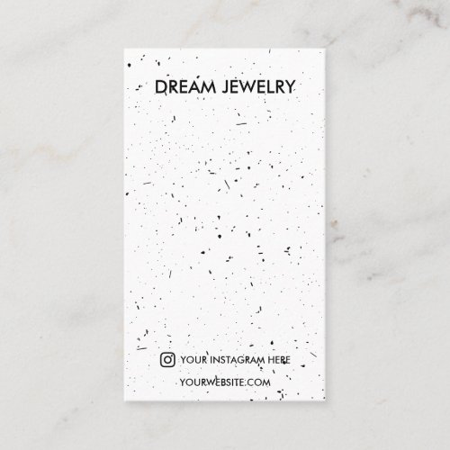 Paint Splatter Polka Dot Jewelry Display Business Card
