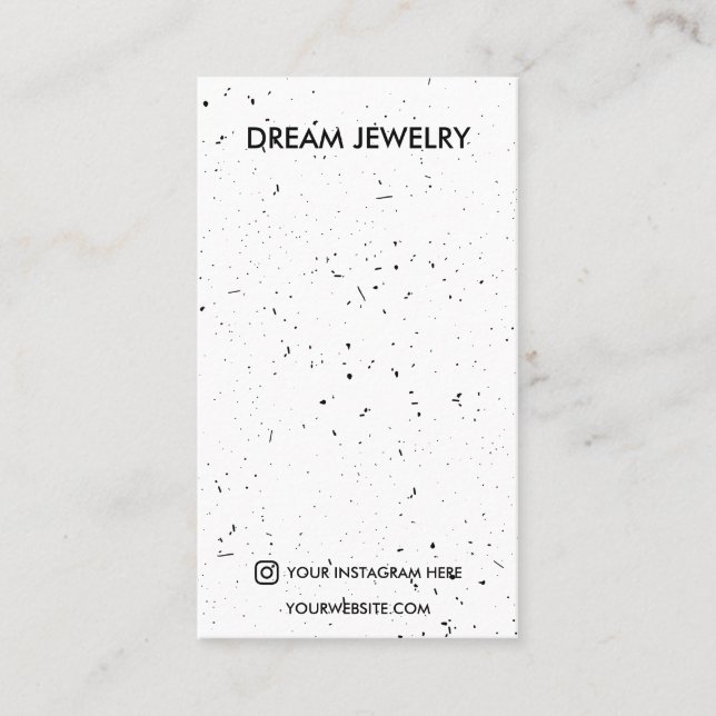 Paint Splatter Polka Dot Jewelry Display Business Card (Front)