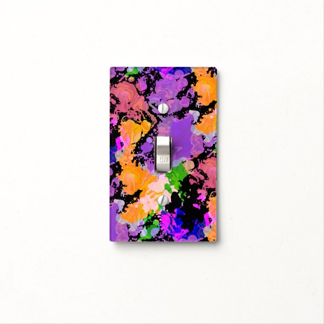 Paint Splatter Print Light Switch Cover (In Situ)