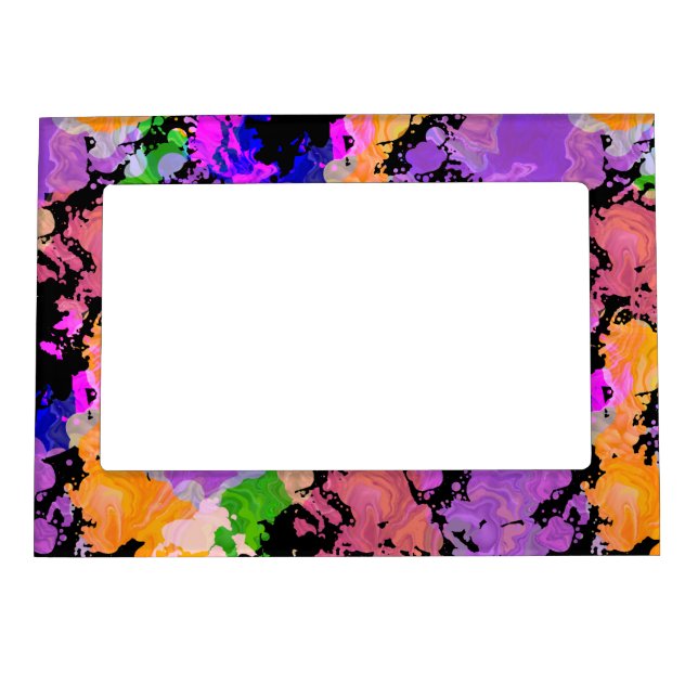 Paint Splatter Print Magnetic Fridge Photo Frame (Front)