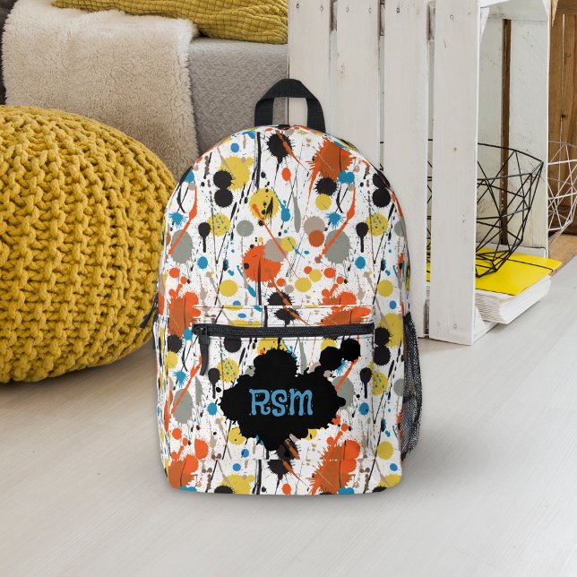 Paint Splatter Printed Backpack (Creator Uploaded)