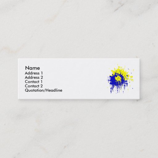 Customizable Paint Splatter Business Cards