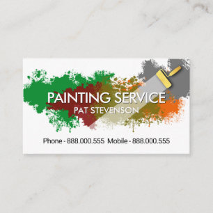 Paint Splatter Roller Brush Painting Business Card