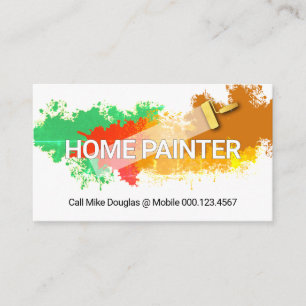 Paint Splatter Roller Brush Painting Business Card