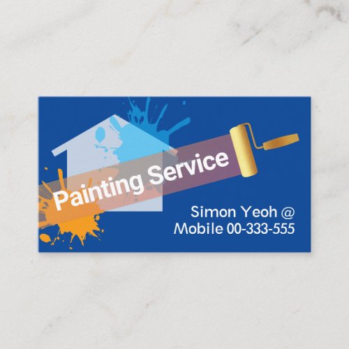 Paint Splatter Roller Brush Painting Business Card