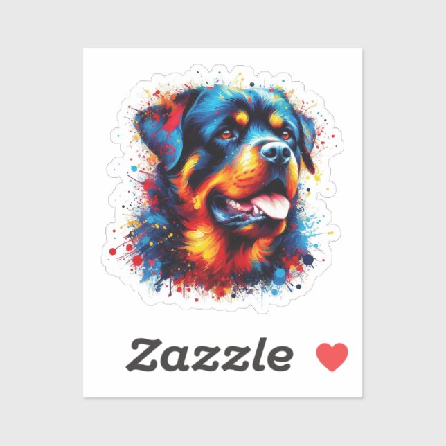 Paint Splatter Rottweiler Sticker (Sheet)