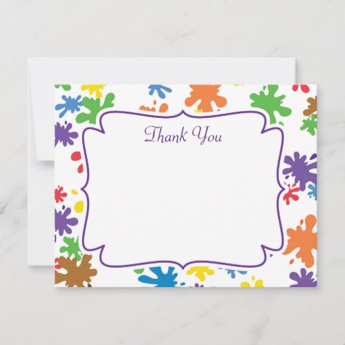 Paint Splatter Thank You Card