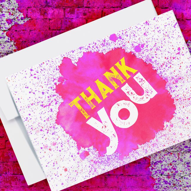 Paint Splatter Thank You - Pink on White (Creator Uploaded)