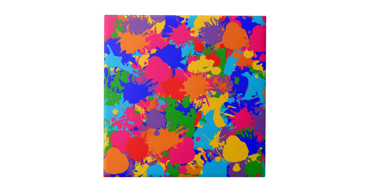 Paint Splatter Tile | Zazzle