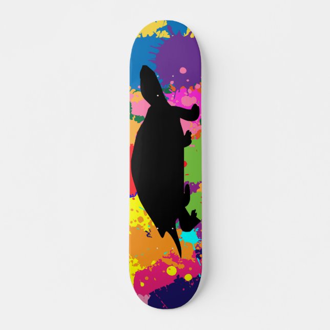 Paint Splatter Turtle Skateboard Deck (Front)