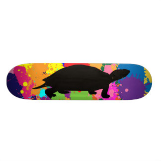 Paint Splatter Turtle Skateboard Deck