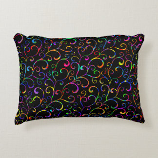 Paint Splatter Vines Accent Pillow