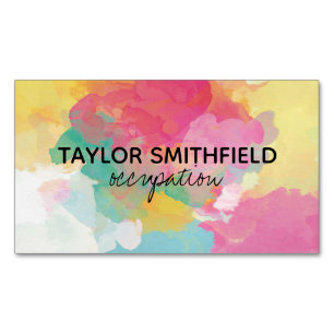 Paint Splatter Watercolor Business Card Magnet