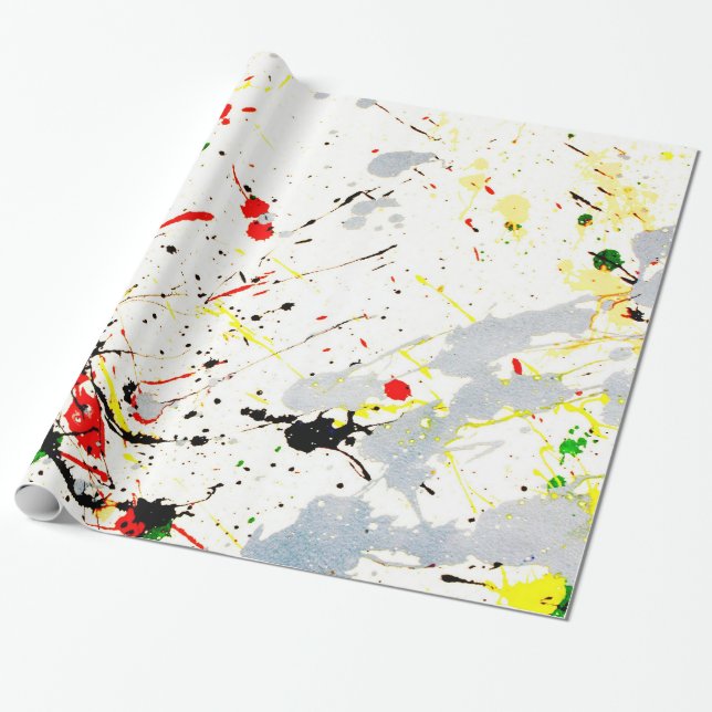 Paint Splatter Wrapping Paper (Unrolled)