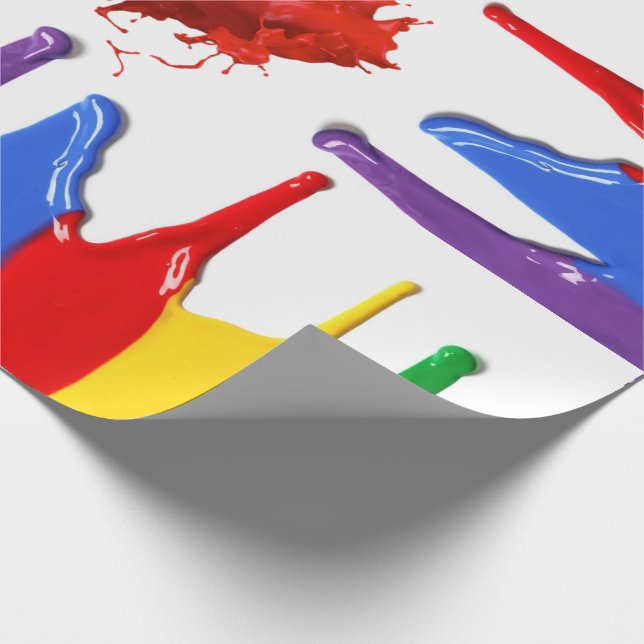 Paint Splatter Wrapping Paper (Corner)
