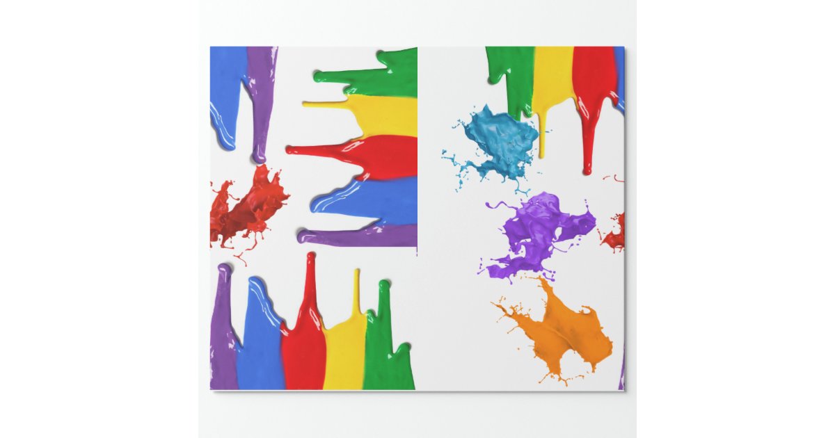 Paint Splatter Wrapping Paper | Zazzle