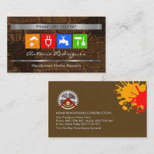 Paint Splattered Dirty Wall Handyman Tools Business Card