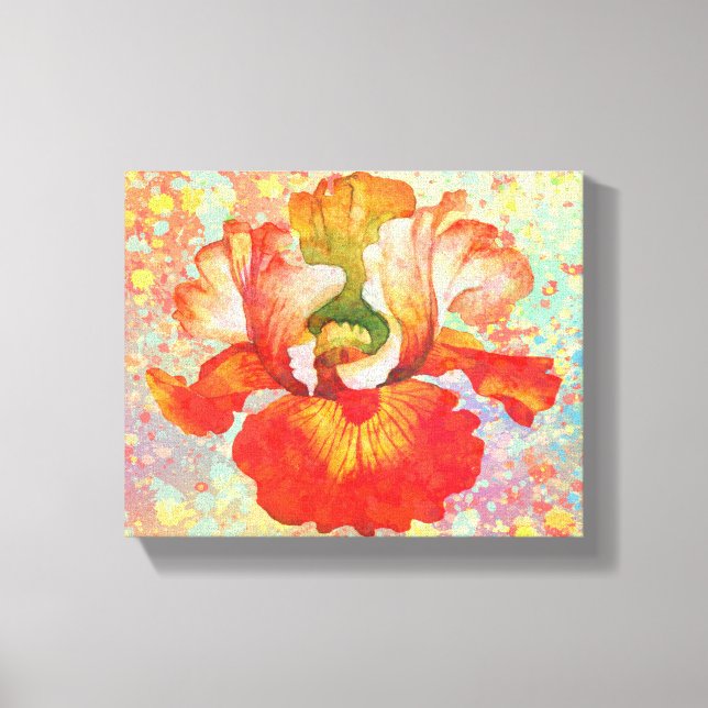 Paint Splattered Iris Canvas Print (Front)