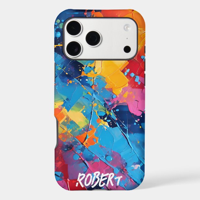 Paint Splatters Abstract Art Iphone Case (Back)