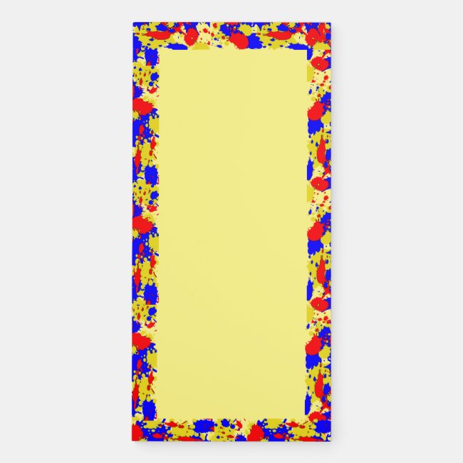 Paint Splatters Abstract Magnetic Fridge Notepad