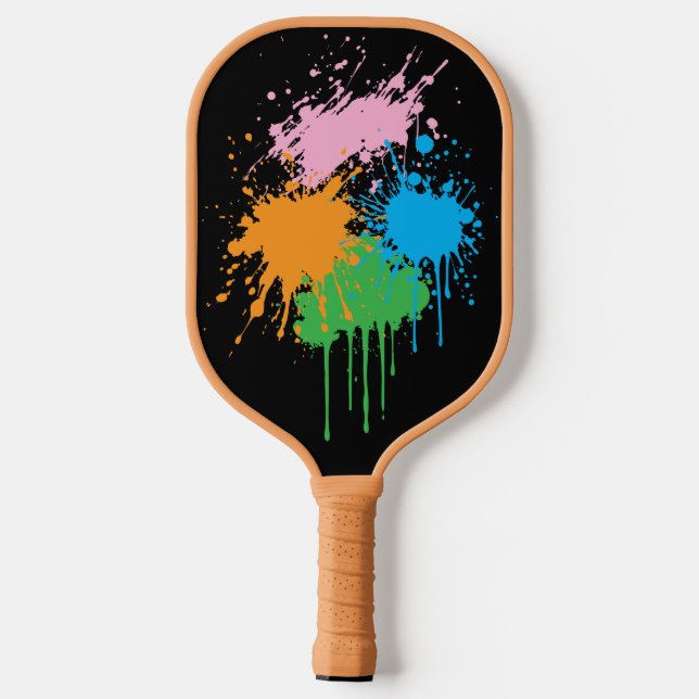 Paint Splatters  Carbon Fiber Pickleball Paddle (Back)