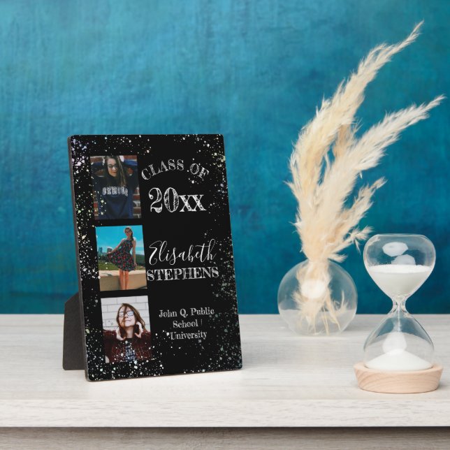 Paint Splatters Class of 2026 Graduation Photo Plaque (Side)