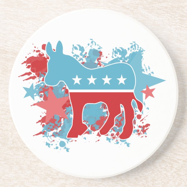 Paint Splatters Democrat Donkey Coaster (Front)