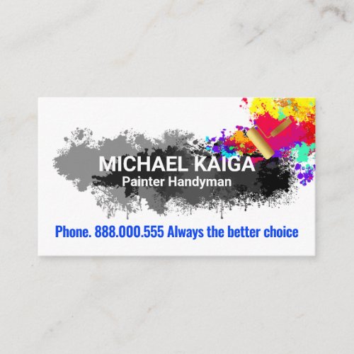 Paint Splatters Home Painting Service Business Card