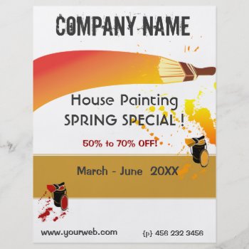 Paint Splatters Painter House Painting Maintenance Flyer by 911business at Zazzle
