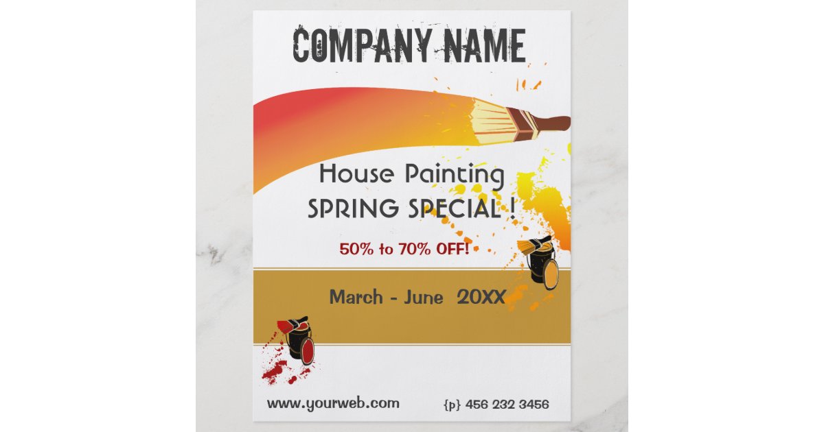 Paint Splatters Painter House Painting Maintenance Flyer Zazzle Com