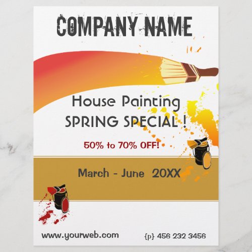 Paint Splatters Painter House Painting Maintenance Flyer