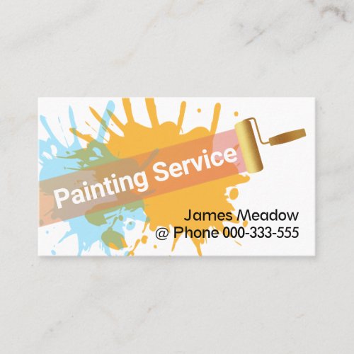 Paint Splatters Painting Service Business Card