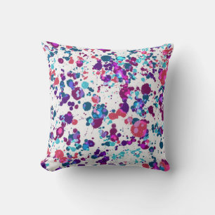 Paint Splotch Throw Pillow in Bright Colors