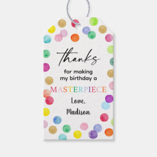 Paint Spots Art Party Paint Party Birthday Gift Tags