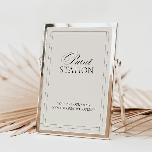 Paint Station Vintage Classic Light Gray Sign      Invitation