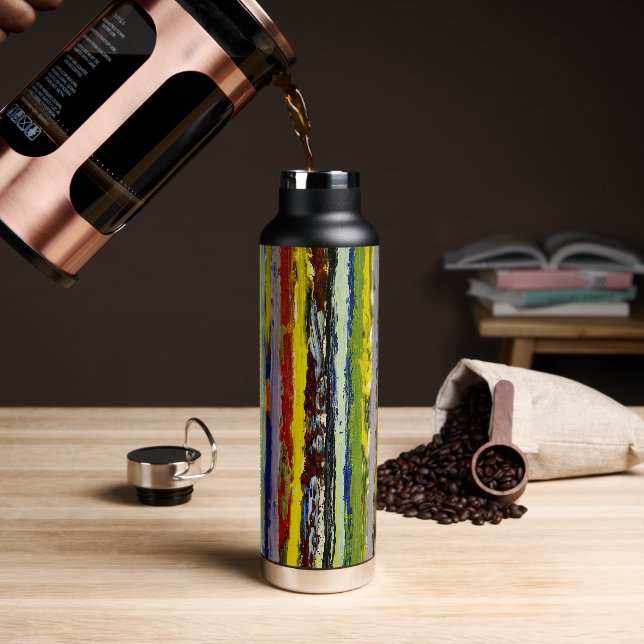 Paint Streak Abstract Water Bottle (Coffee)