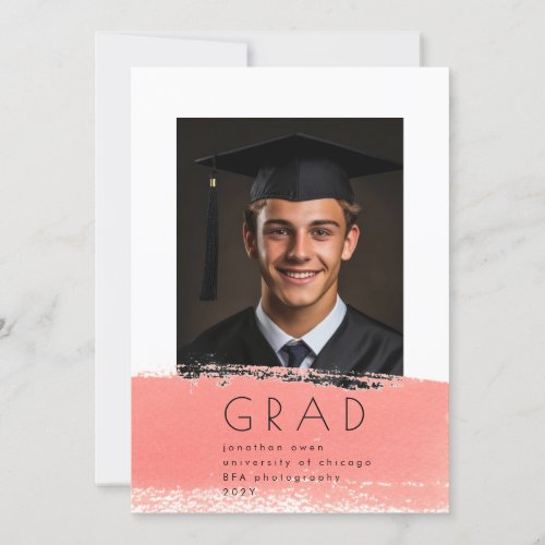 Paint Strip Title Minimalist Graduation Photo Announcement