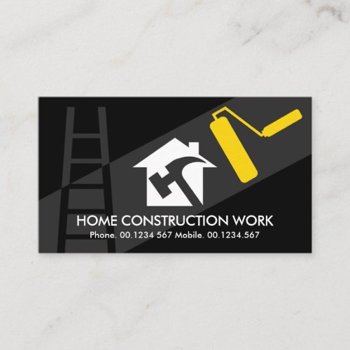 Paint Stripe Home Hammer Ladder Silhouette Business Card
