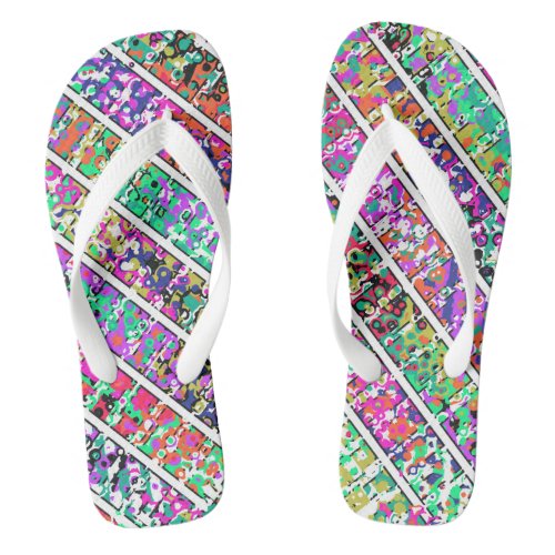 Paint stripes texture flip flops