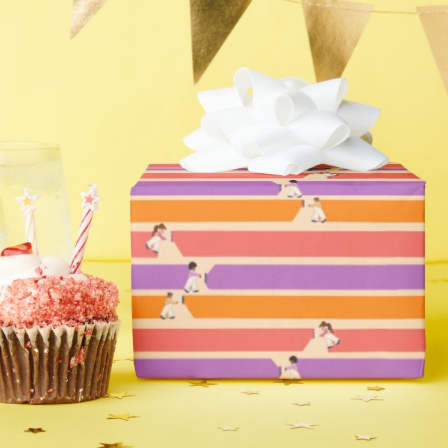 Paint Stripes Wrapping Paper (Birthday Party)