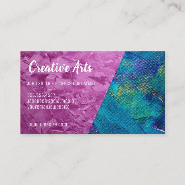 Paint Stroke| Artist | Color Block Business Card (Front)