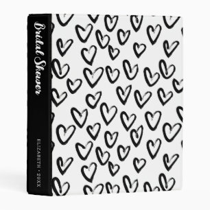 Paint Stroke Heart Pattern Bridal Shower Mini Binder