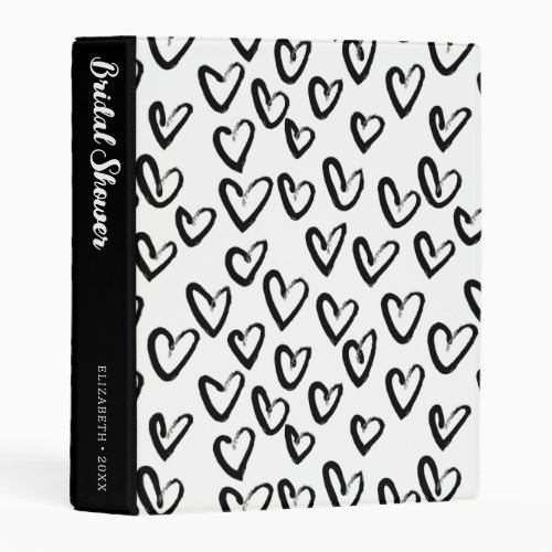 Paint Stroke Heart Pattern  Bridal Shower Mini Binder