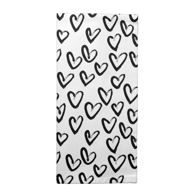 Paint Stroke Heart Pattern Cloth Napkin (Half Fold)