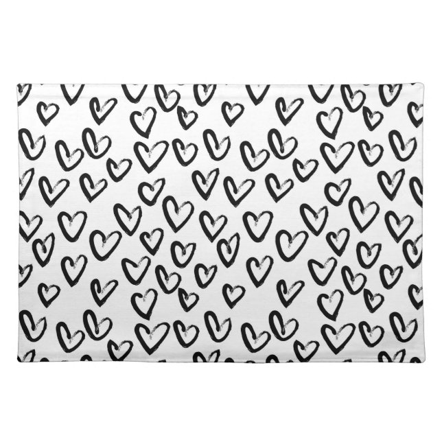 Paint Stroke Heart Pattern Cloth Placemat (Front)