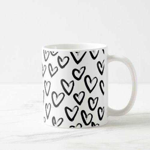 Paint Stroke Heart Pattern Coffee Mug