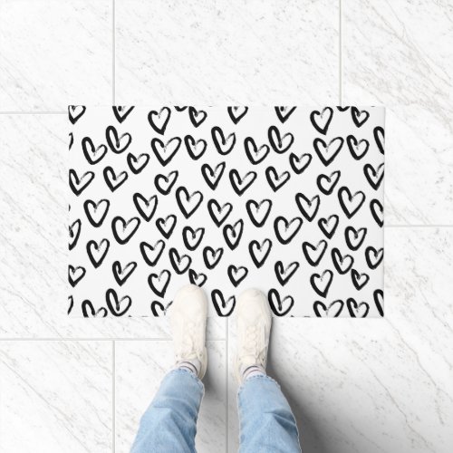 Paint Stroke Heart Pattern Doormat