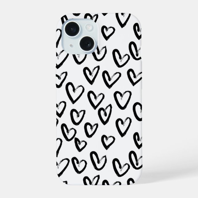 Paint Stroke Heart Pattern Iphone Case (Back)