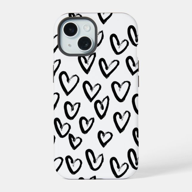 Paint Stroke Heart Pattern Iphone Case (Back)